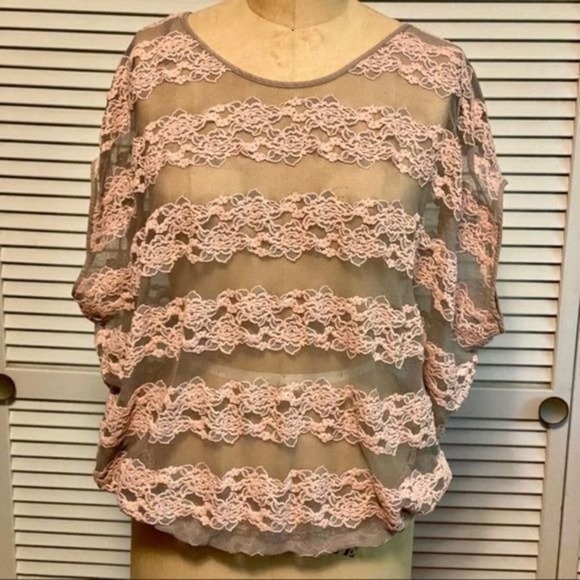 Free People for Urban‎ Outfitters mesh/lace blouse - Picture 1 of 15
